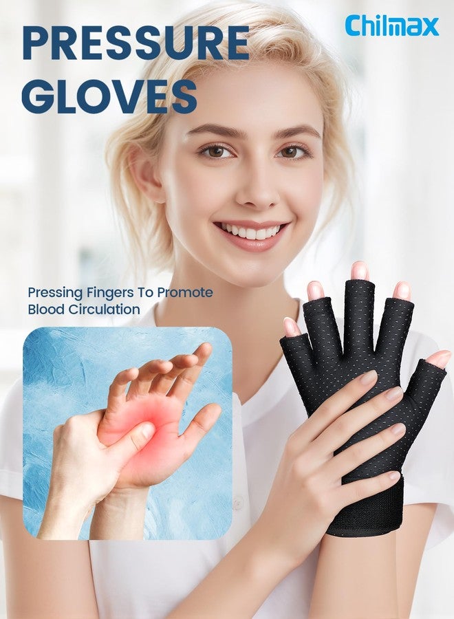 Chilmax Hand Ice Pack Glove for Arthritis Pain Relief,Hot & Cold Therapy Fingers Arthritis Compression Wrap Adjustable Gel Wrist Ice Pack for Carpal Tunnel,Swelling,Tendinitis(1pcs Medium) - Image 4