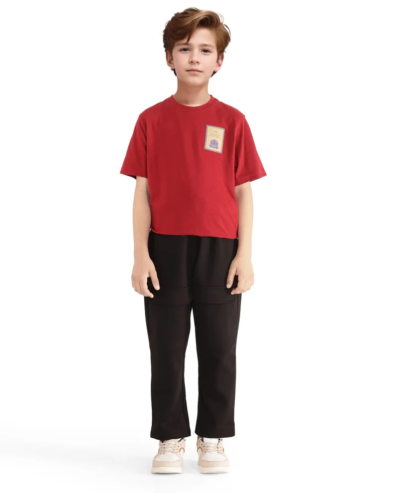 Rare Ones Rare Ones Kids Tami Black Cotton Poly Regular Fit Multipocket Solid Trackpant