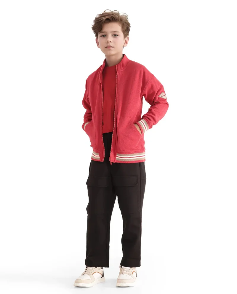 رير ونز Rare Ones Kids Tami Black Cotton Poly Regular Fit Multipocket Solid Trackpant