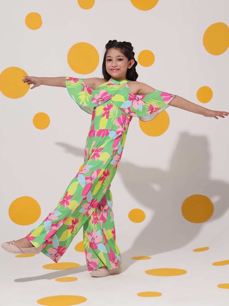 شيري أند جيري جمبسوت بناتي أخضر بطبعة كرز وجيري من قماش السيرساكر كامل الطول - Image 5