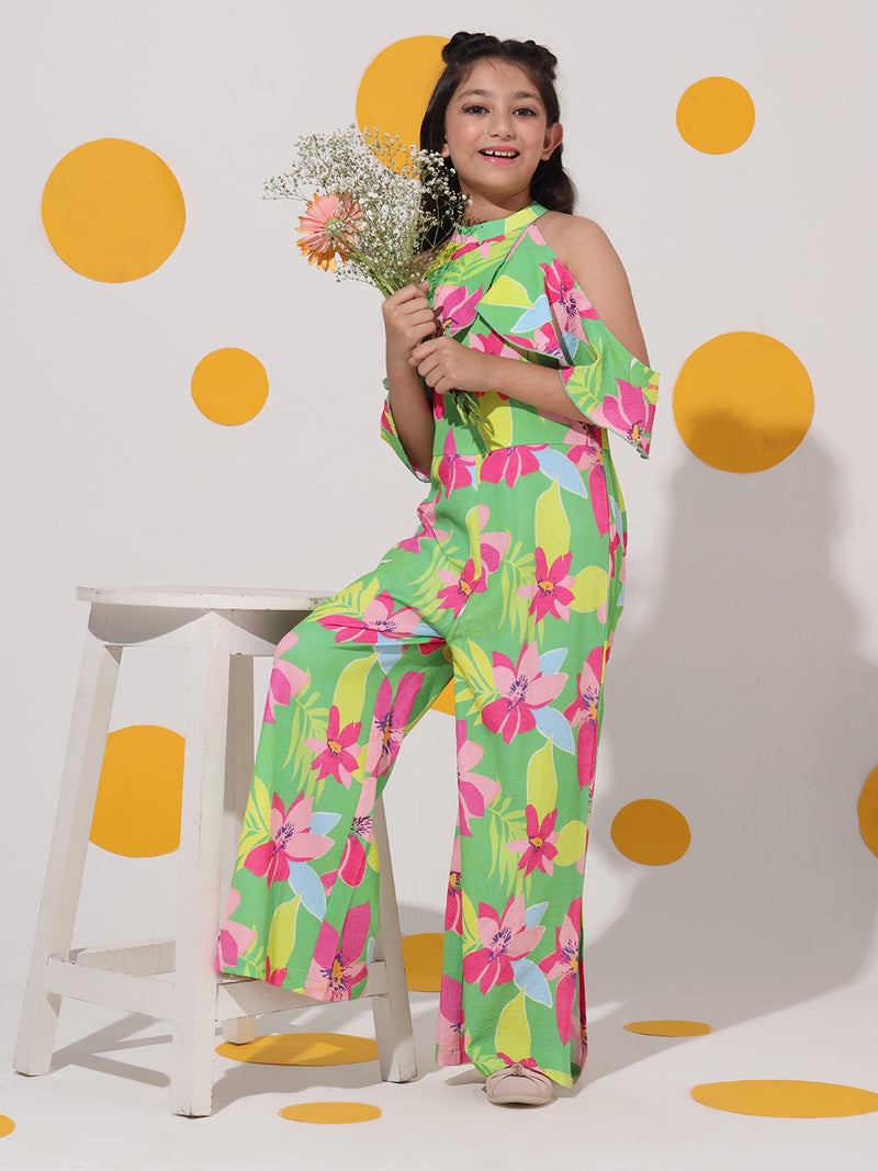 شيري أند جيري جمبسوت بناتي أخضر بطبعة كرز وجيري من قماش السيرساكر كامل الطول - Image 3