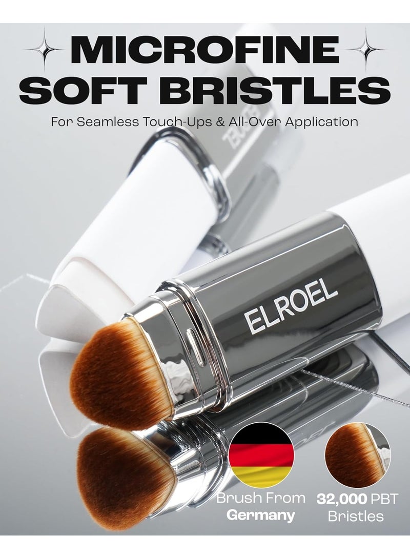 ELROEL كريم أساس BLANC Cover Cream Stick V - كريم أساس كوري متغير اللون مع فرشاة قابلة للفصل - تغطية كاملة إلى متوسطة (205 عميق، 0.45 أونصة) - Image 4
