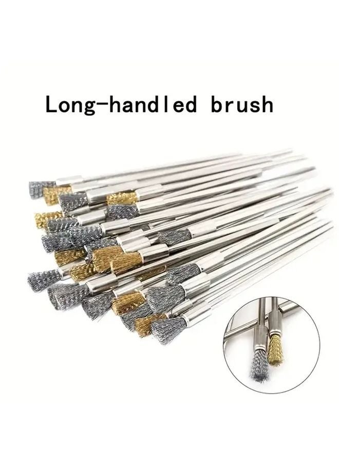 10 Extra Long Steel Wire Brushes 3mm For Rust Removal Polishing Cleaning - Image 2