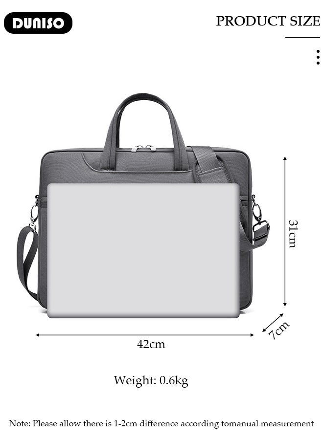 DUNISO 15.6 Inch Laptop Bag Lightweight Computer Bag Travel Business Handbag Briefcase Water Resistance Shoulder Messenger Bag for Men and Women Work Office - Image 2
