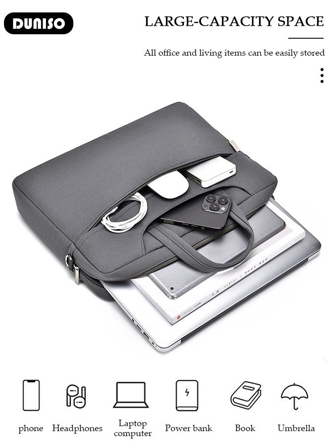 DUNISO 15.6 Inch Laptop Bag Lightweight Computer Bag Travel Business Handbag Briefcase Water Resistance Shoulder Messenger Bag for Men and Women Work Office - Image 3