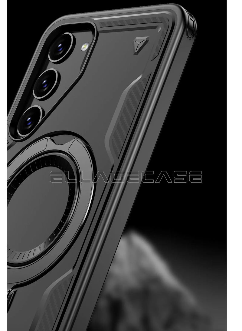 ELLAGECASE حافظة واقية مع حلقة لهاتف سامسونج جالاكسي S23 FE، حماية قوية من السقوط، إمكانية الوقوف أفقيًا ورأسيًا، حماية كاميرا متينة، دعم متوازن، وتوافق مثالي مع الملحقات المغناطيسية - Image 4