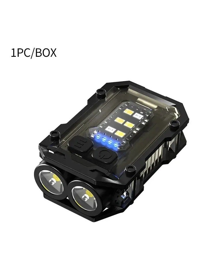 Super Bright Powerful Pocket Torch, Light LED, Multifunctional Linterna Magnetic, COB LED EDC, Mini Keychain Flashlight Rechargeable(Black) - Image 1