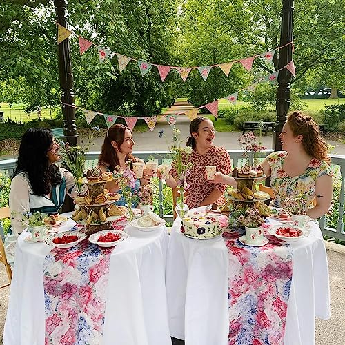 Talking Tables أطباق ورقية مزخرفة زهرية من تالكينغ تيبلز لشاي بعد الظهر | 24 قطعة (عبوة واحدة) | لذيذ حقًا | لحفلة عيد الميلاد  حفلة استقبال المولود  حفلة زفاف  حفلة توديع العزوبية وذكرى الزواج  أدوات مائدة قابلة للتصرف - الحجم 9'  - Image 5