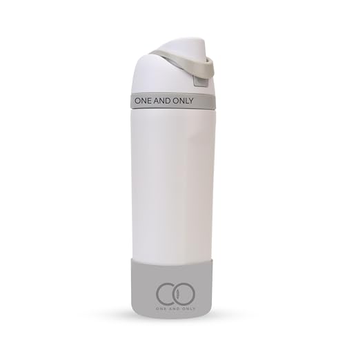 ONE AND ONLY Kids Water Bottle with Push Button Stainless Steel 550ml White Sipper BPA-Free, Double-Walled Insulation | Perfect for School, Office, Home, Gym - Image 1