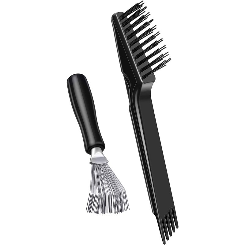 Boao 2 Pieces Hair Brush Cleaning Tool Comb Cleaner Brush Mini Comb Cleaning Hair Remover Tool for Removing Dust Home and Salon Use(Black Color) - Image 1