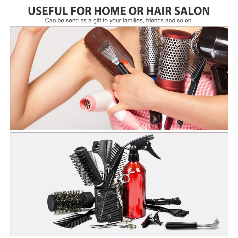 Boao 2 Pieces Hair Brush Cleaning Tool Comb Cleaner Brush Mini Comb Cleaning Hair Remover Tool for Removing Dust Home and Salon Use(Black Color) - Image 5