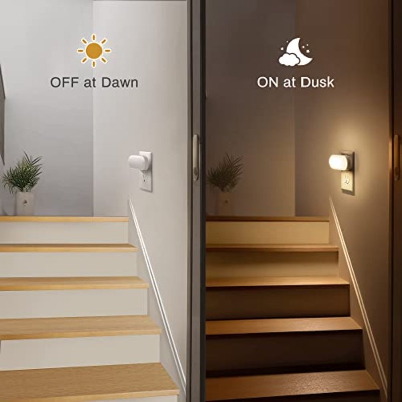 Night Lights Plug into Wall, [2 Pack] 1W 3000K Led Night Light with Dusk to Dawn Sensor, Dimmable Night Light from 0LM to 100LM for Bathroom Hallway Bedroom Room Stairway - Image 4