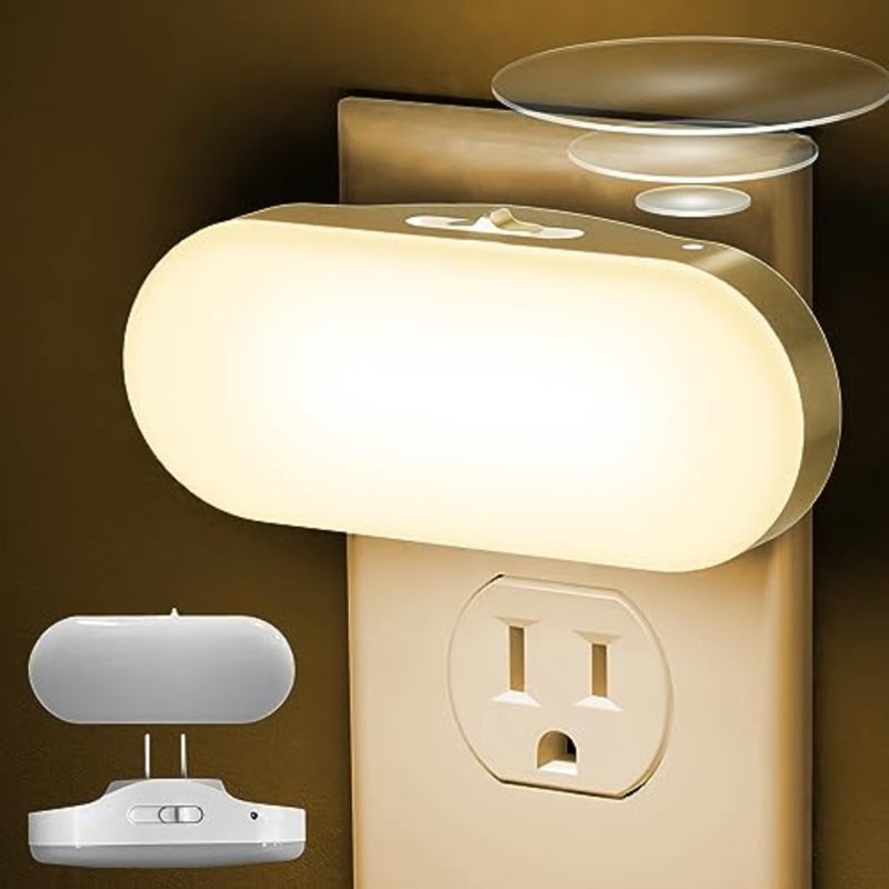 Night Lights Plug into Wall, [2 Pack] 1W 3000K Led Night Light with Dusk to Dawn Sensor, Dimmable Night Light from 0LM to 100LM for Bathroom Hallway Bedroom Room Stairway - Image 1