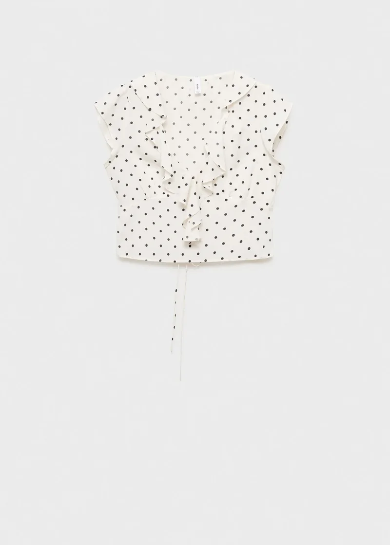 MANGO  Polka-dot blouse with ruffles for Women | Best Price UAE