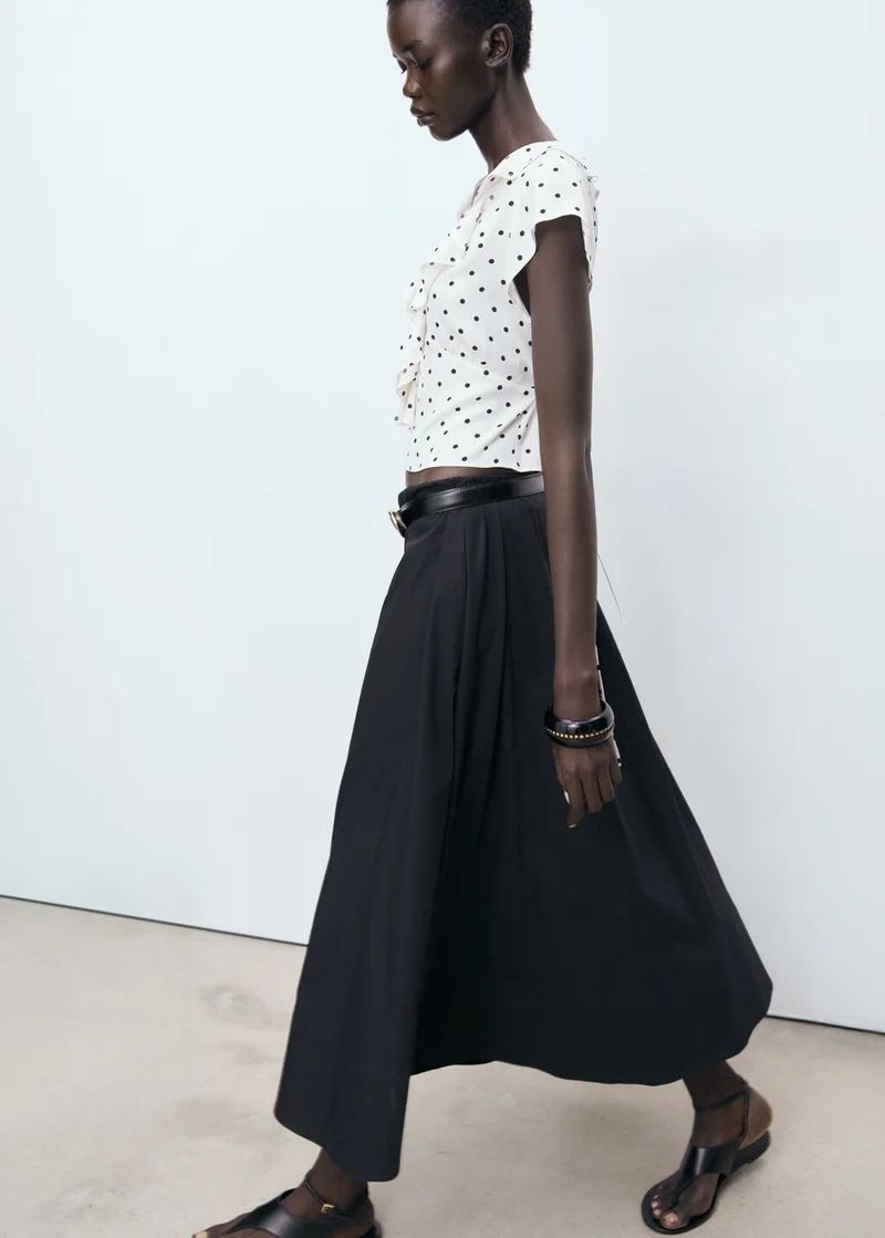 MANGO  Polka-dot blouse with ruffles for Women | Best Price UAE