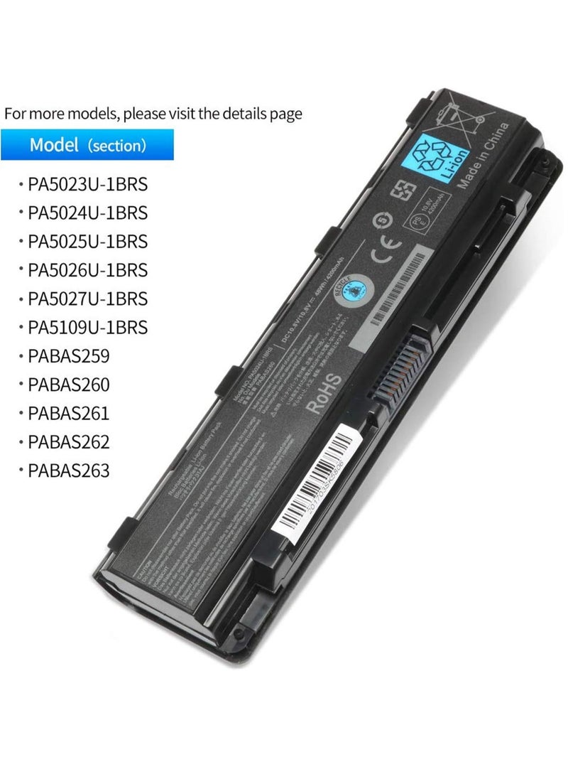 Generic Replacement Battery PA5025U-1BRS PA5024U-1BRS PA5026U-1BRS PABAS260 PA5023U-1BRS PA5109U-1BRS for Toshiba Satellite S855 C855 C850 P850 L855 C800 (10.8V48 Wh)  - Image 3