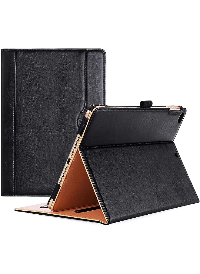 Procases iPad 9.7 Case for 2018 iPad 6th Generation/ 2017 iPad 5th Generation, Stand Folio Cover Leather Case with Pencil Holer for Apple iPad 9.7 inch, Also Fits iPad Pro 9.7/iPad Air 2/Air -Black - Image 1
