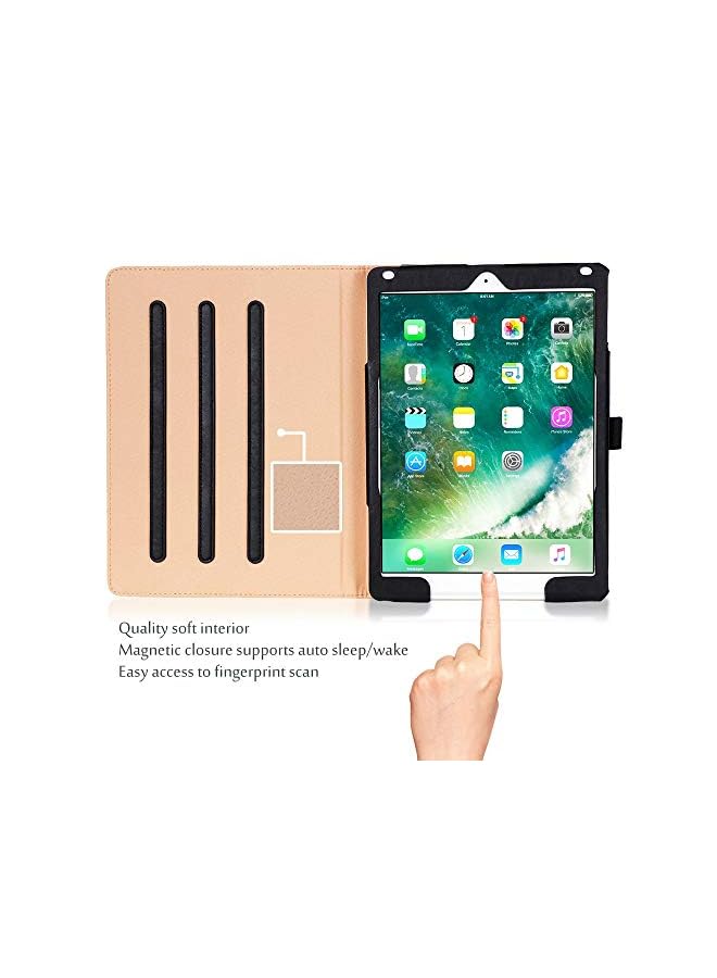 Procases iPad 9.7 Case for 2018 iPad 6th Generation/ 2017 iPad 5th Generation, Stand Folio Cover Leather Case with Pencil Holer for Apple iPad 9.7 inch, Also Fits iPad Pro 9.7/iPad Air 2/Air -Black - Image 4