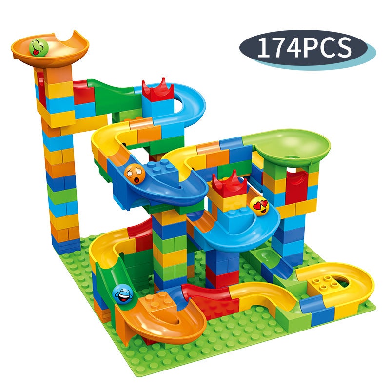 Variety Of Slide Paradise Building Blocks Assembled Diy Building Blocks Particle Ball Model Kidsren'S Building Block Track Toy - Image 1