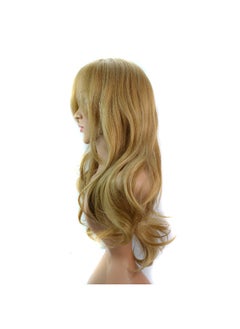 NIBEMINENT Golden Wavy Long Curly Wig with Side Bangs  - Image 2