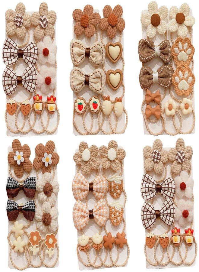 FZBNSRKO 40 Pcs Baby Elastic Hair Ties,Lovely Girls Hair Ties Elastic with Flowers/Bows/Cartoon Hair Rubber Bands Toddler Hair Ties Ponytail Holders for Baby Girls(Random 4 Sets) - Image 1