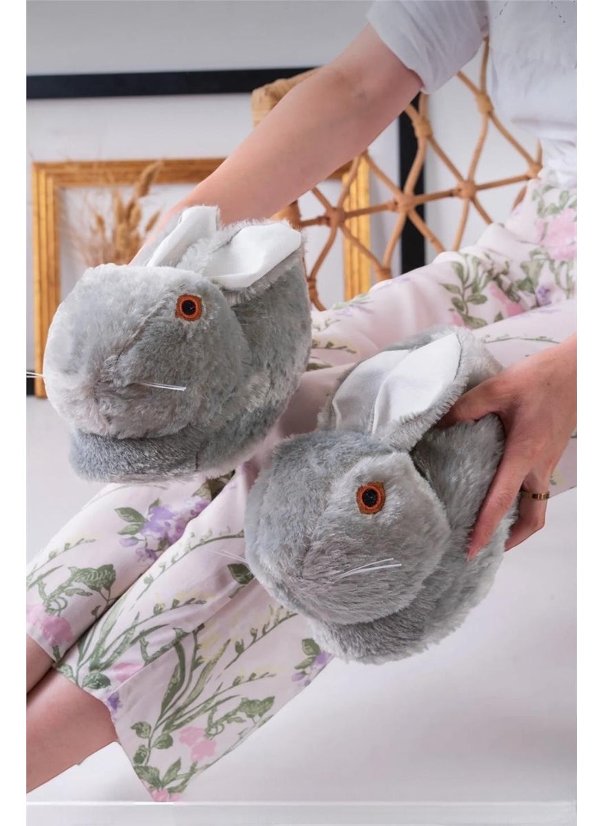 Plush Rabbit Figured Non-Slip and Noiseless Home Panduf GRAY