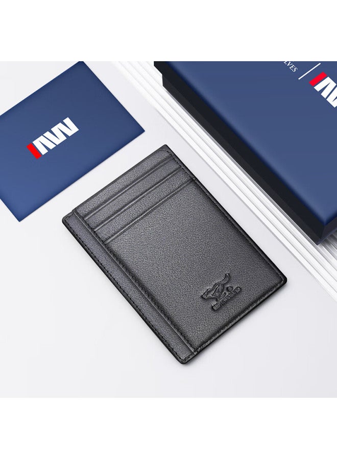 Septwolves Leather Wallet Men's Driver's License Holder Card Holder Business Card Holder Ultra-thin Convenient Storage Bag - Image 2
