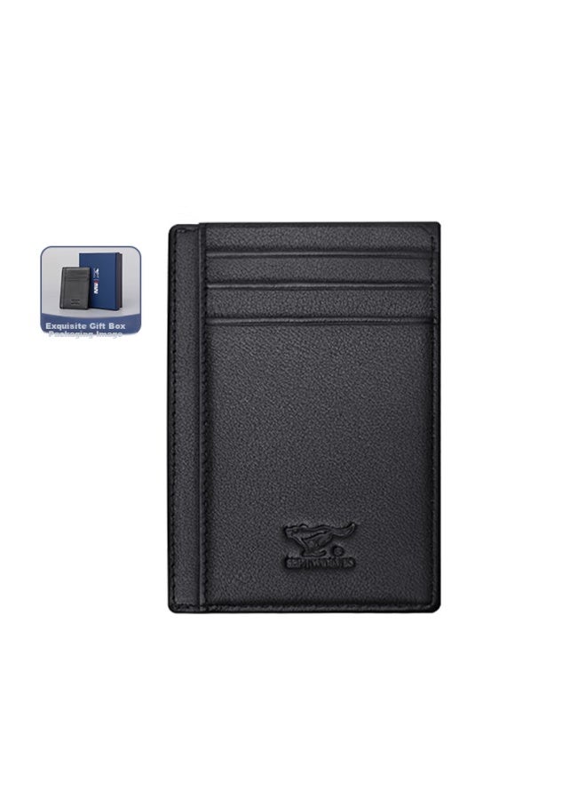 Septwolves Leather Wallet Men's Driver's License Holder Card Holder Business Card Holder Ultra-thin Convenient Storage Bag - Image 3