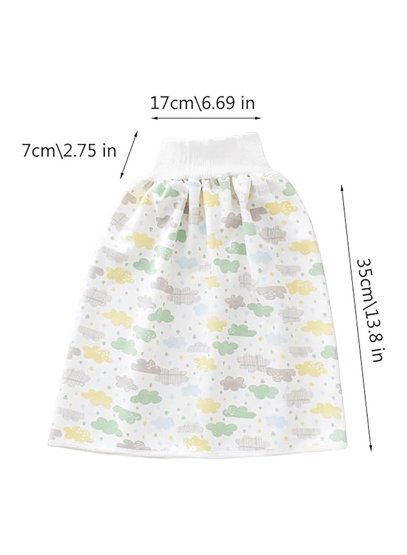 2 Pack Baby Diaper Skirt Washable Waterproof Toddler Potty Training Skirt Cotton Toilet Training Nappy Skirt for Baby Boys Girls Multicolour - Image 4