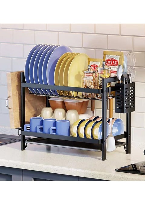 Two-tier dish drying rack 52.5x24.3x34 cm