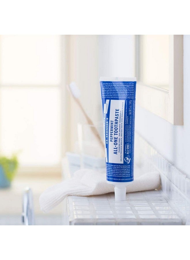 Dr. Bronner's Dr. Bronner’s - All-One Toothpaste (Peppermint, 5 ounce) - 70% Organic Ingredients, Natural and Effective, Fluoride-Free, SLS-Free, Helps Freshen Breath, Reduce Plaque, Whiten Teeth, Vegan - Image 3