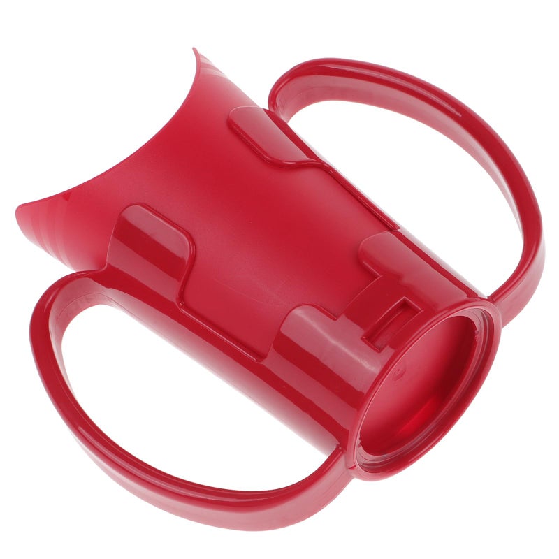 Red Anti Choking Elderly Water Cup with Double Handles and Angled Spout for Disabled Patients - Image 2