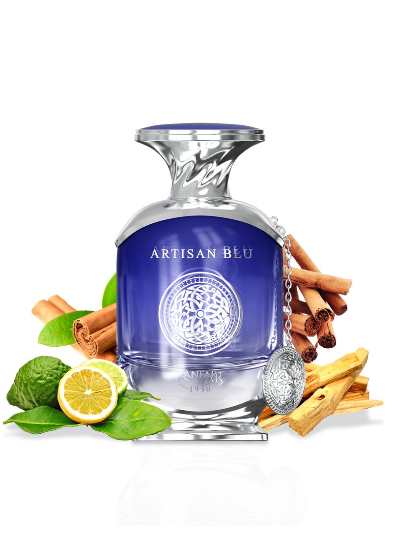 Anfar ANFAR 1950 ARTISAN BLU pour HOMME, EXTRAIT de Parfum for MEN, 100ml, Citrus, Spicy, Woody Notes  - Image 2