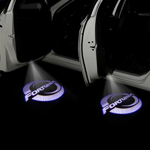KMH Ghost Shadow Light LED Projector Light Compatible with Toyota Fortuner Matrix Design | 3D Car Door Entry Welcome Sensor Wireless Car Logo Puddle Lamp Light - Pack of 1 - Image 1