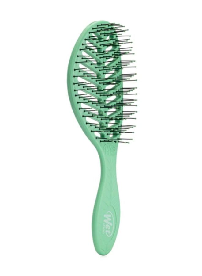 Wet Brush فرشاة الشعر Go Green Speed Dry أداة تجفيف فعالة باللون الأخضر شعيرات مقاومة للحرارة تدفق هواء معزز تجفيف أسرع إزالة العقد شعيرات HeatFlex - Image 2