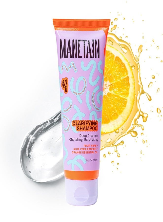MANETAIN Clarifying Shampoo 100ml for Curly Hair | Sulphate & Paraben Free | Exfoliating & Non-Drying Formula with Fruit-Based AHAs for Curly, Frizzy, and Oily | Safe for All Hair Types - Image 1