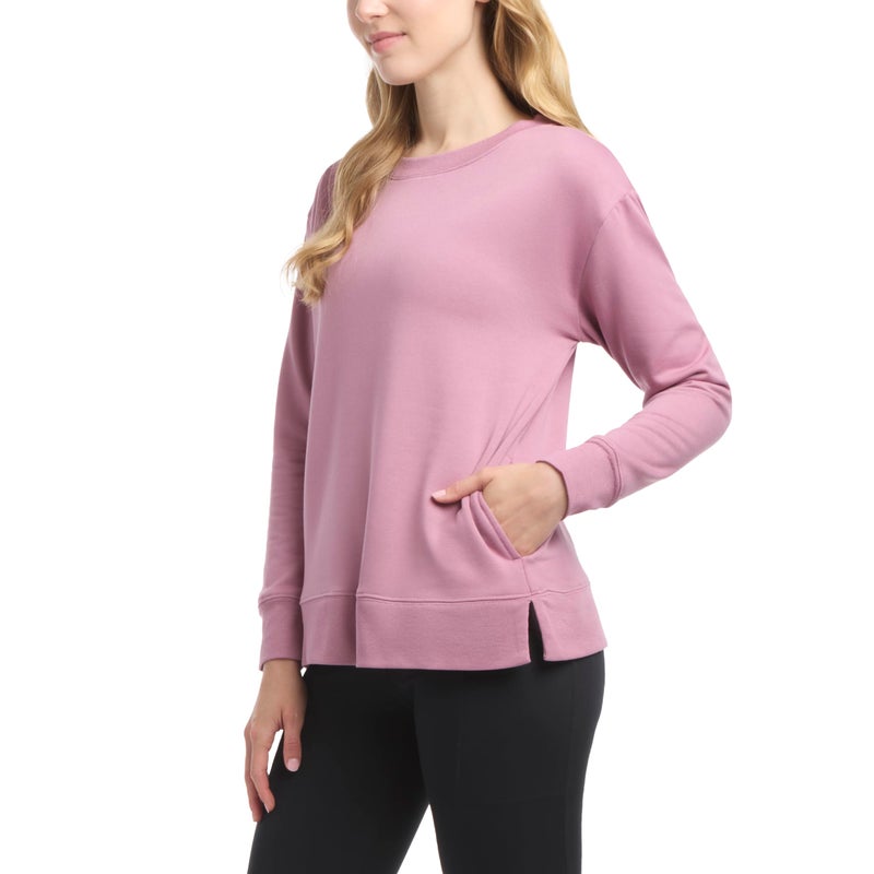 Danskin Women's Active Split Hem Tunic Pullover, Dusky Orchid, X-Small - Image 2