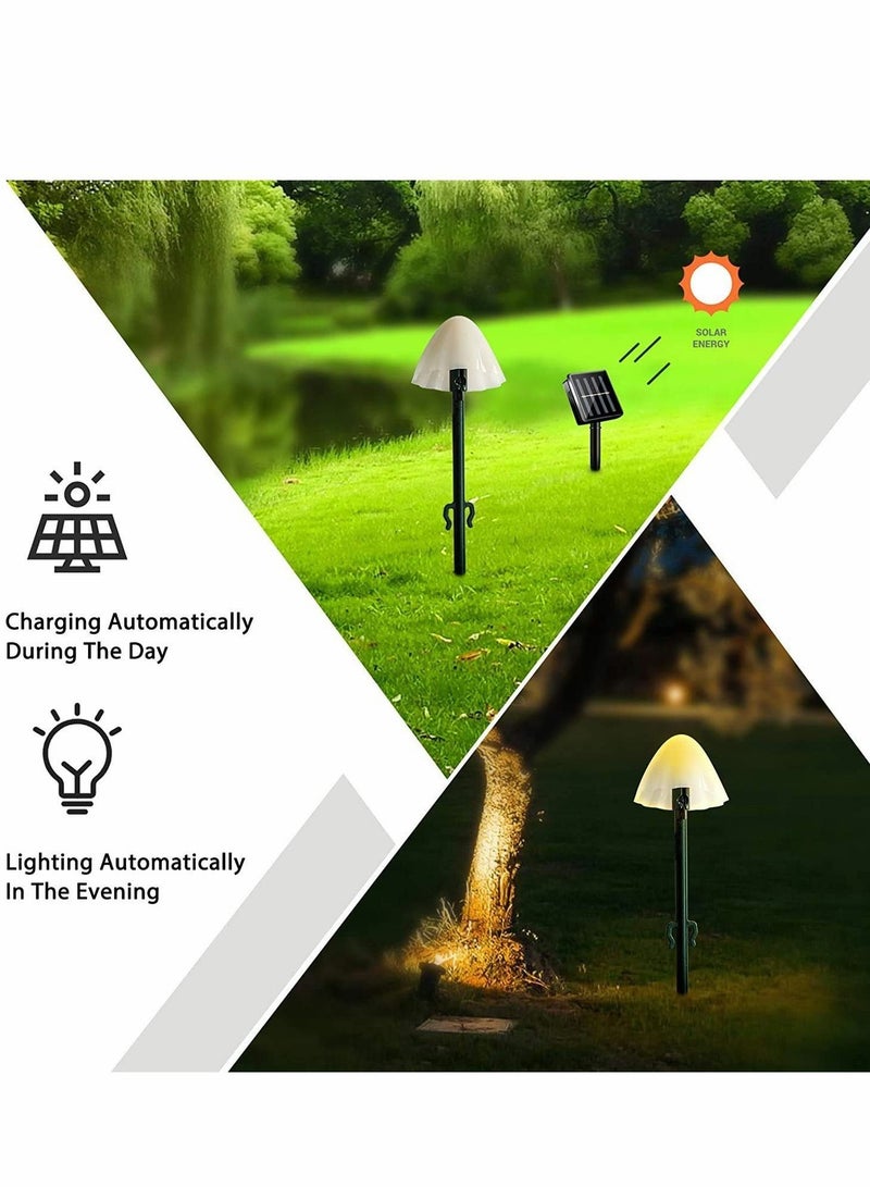 Excefore Solar-Powered Pathway Lights, 12 Pcs Mini Solar Mushroom Light Outdoor Waterproof Shaped Landscape Lights for Landscapes, Gardens, Pathways, Walkways and Driveways (Warm White)  - Image 4