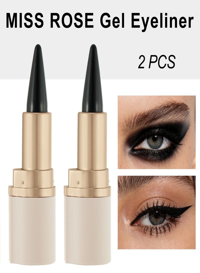 MISS ROSE M Gel Eyeliner, 2-Piece Black Eyeliner Pencil, delineador de ojos contra el agua,Smoky Eye Makeup,also Pefect fo Gothic Halloween Makeup (Pack of 2) - Image 3