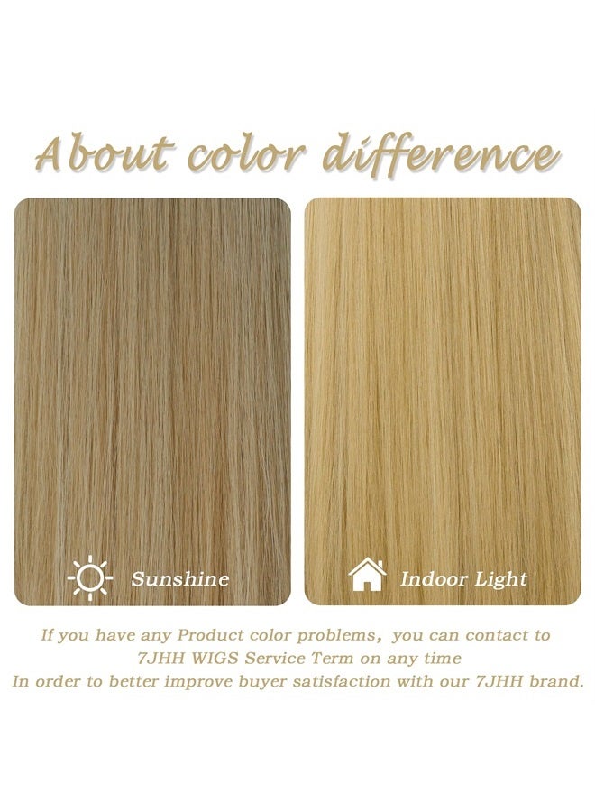 7JHH WIGS Blonde Wig With Bang For Women Long Straight Blonde Wig Synthetic Wig For Girl Emo Cosplay And Daily Use（23" Blonde - Image 5