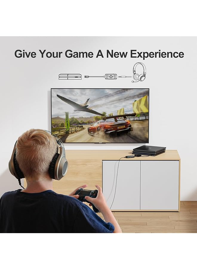 إيروريكس بطاقة صوت خارجية Aux To USB محول صوت USB إلى 3.5 مم للدردشة الهاتفية والألعاب المتزامنة - متوافقة مع PS5 وPS4 وPc وSwitch وسماعات الرأس السلكية 7.1 Surround Sound Plug & Play - Image 3