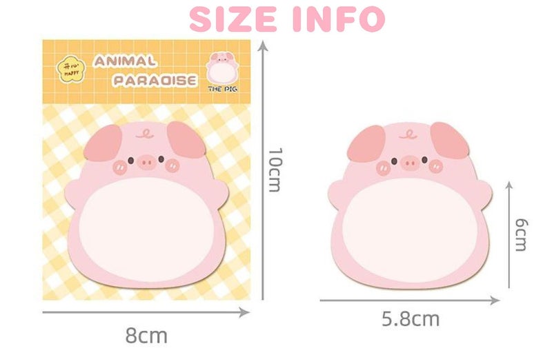 JLONEX 24 Pads Cute Animal Shaped Sticky Notes 8 Cute Patterns 3 Pads of Each Kawaii Self-Sticky Notes Memo Pad for School Office Home Kids Students Roommates Tab Gifts - Image 4