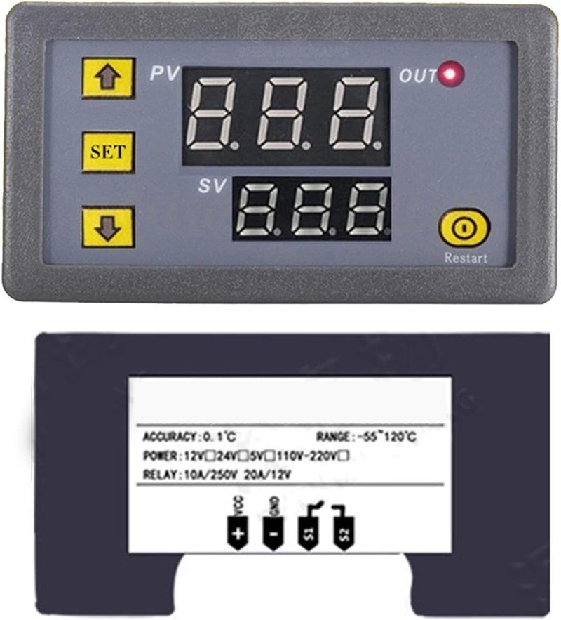 وحدة تحكم درجة الحرارة W3230، مفتاح ترموستات بشاشة رقمية -50-110℃ مع أداة استشعار، مخرج ريلي 20A، لمختلف سيناريوهات كشف درجة الحرارة (110 فولت-220 فولت) - Image 4