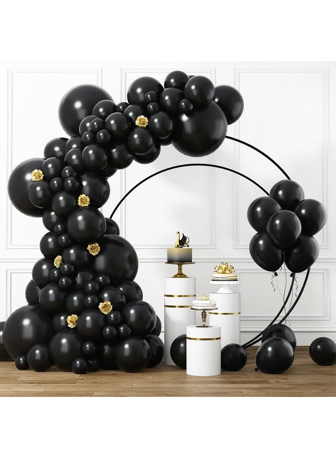RUBFAC Black Balloons Different Sizes 105pcs 5/10/12/18 Inches for Garland Arch, Premium Party Latex Balloons for Happy New Year Decorations Birthday Wedding Holiday Balloon Party Decoration - Image 1