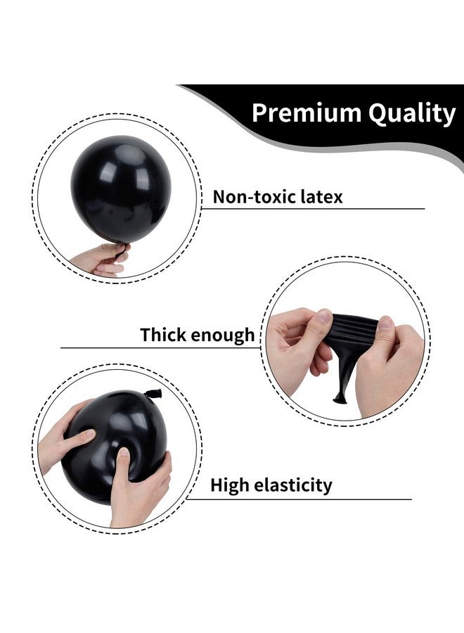 RUBFAC Black Balloons Different Sizes 105pcs 5/10/12/18 Inches for Garland Arch, Premium Party Latex Balloons for Happy New Year Decorations Birthday Wedding Holiday Balloon Party Decoration - Image 3