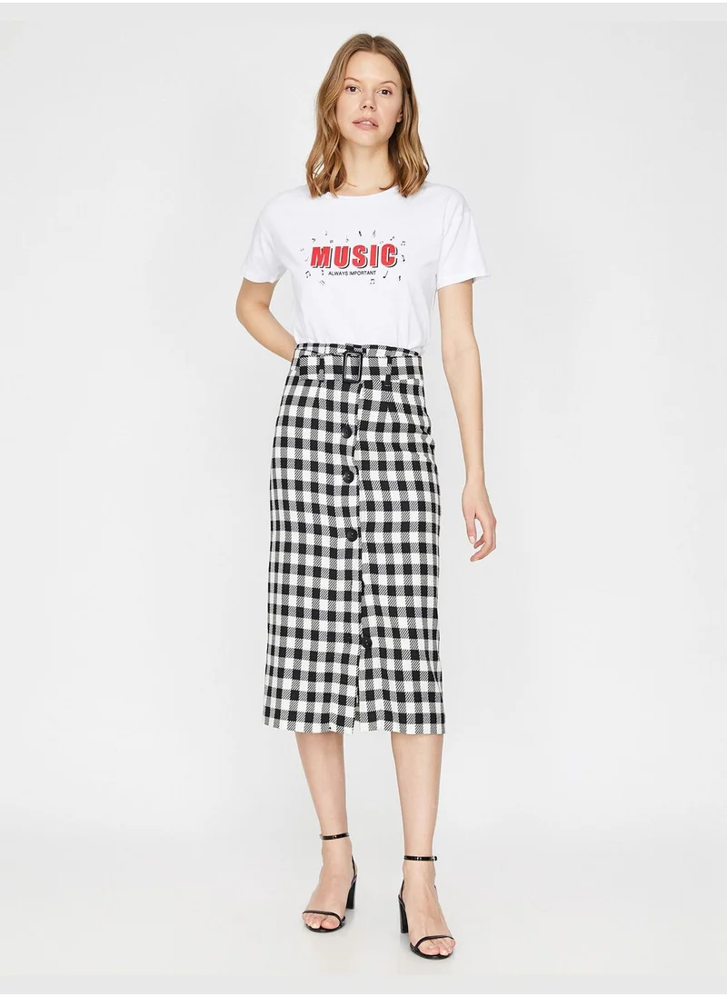 KOTON Button Detailed Midi Skirt