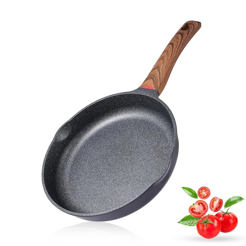 proxin Non Stick Frying Pan PFOA Free 8 Inch Granite Omelette Egg Pan Induction Gas Fry Pan Fish Pan Frying pan Non StickDishwasher Safe Frying pan 8Inch Black - Image 1