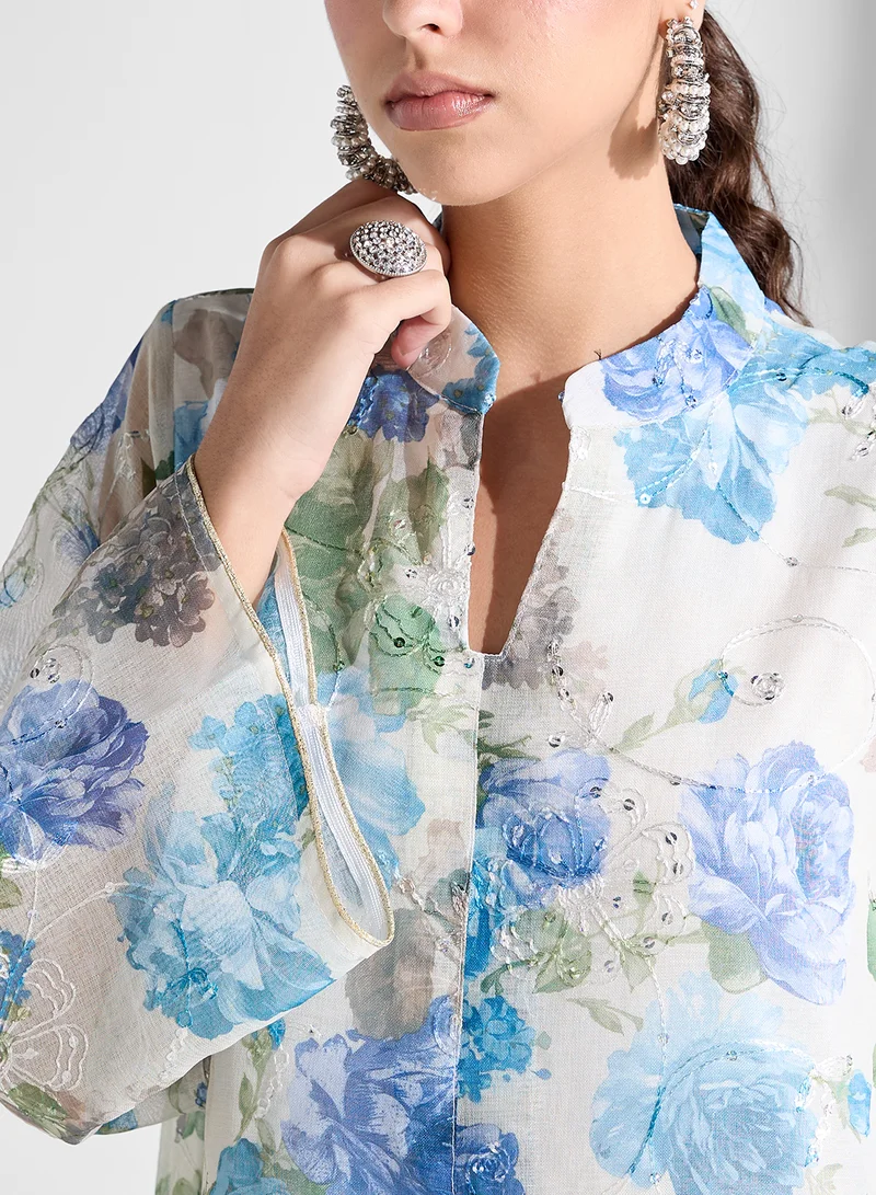 خزانة Floral Chiffon Dress