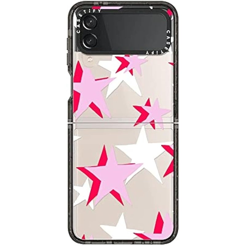 Casetify Impact Case for Galaxy Z Flip 4 - Triple Stars - Clear Black - Image 1