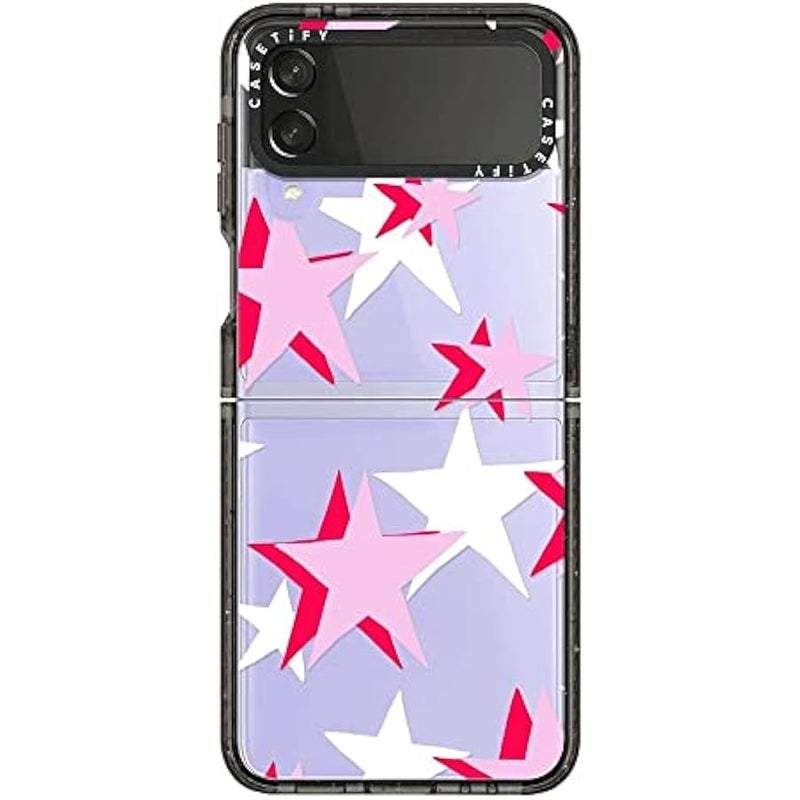 Casetify Impact Case for Galaxy Z Flip 4 - Triple Stars - Clear Black - Image 3